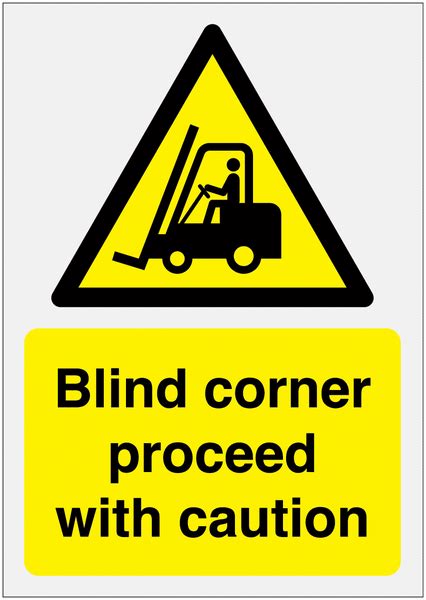 Warning Blind Corner Proceed With Caution Warehouse Sign Seton