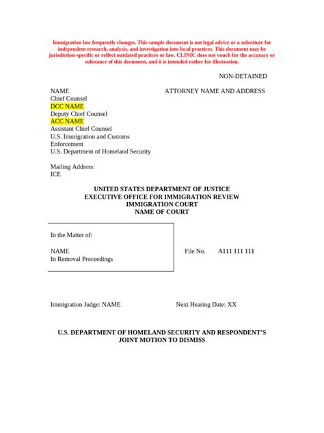 joint motion  dismiss removal proceedings  removal proceedings