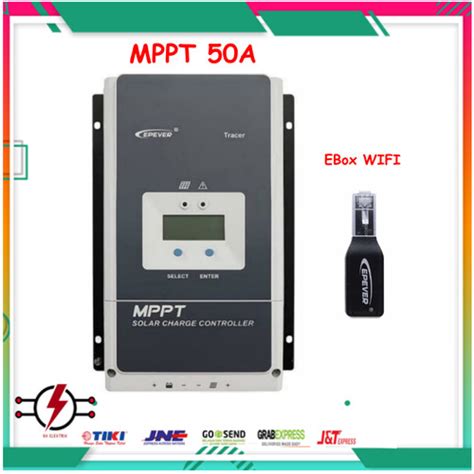 Jual MPPT 50A SOLAR CHARGE CONTROLLER Ebox Wifi Kabel Sensor SCC