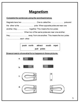 Magnets Worksheets Editable Ms Marwa Tarek By Ms Marwa Tarek