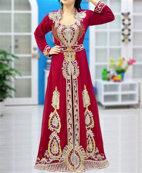 Wedding Abaya Long Maxi Formal Beaded Dubai Kaftan For Women