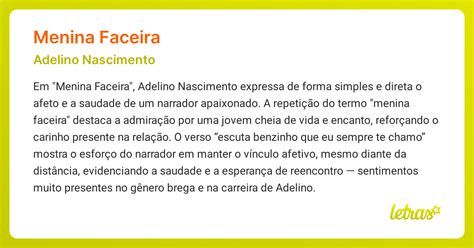 Faceira O Que Significa - Significado da música MENINA FACEIRA (Adelino Nascimento) - LETRAS.MUS.BR