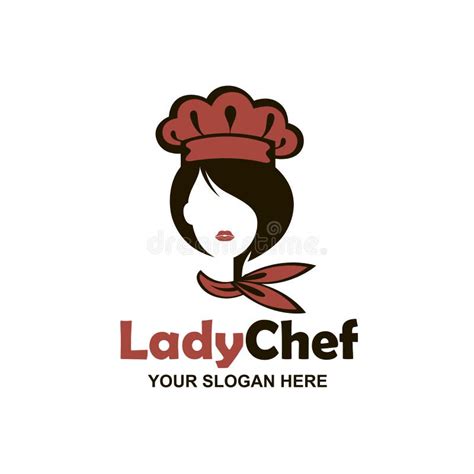 Woman Chef Logo Clipart Illustration Hat Character Design Vector Stock