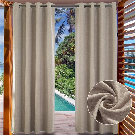 LIFONDER Privacy Blackout Outdoor Curtains - Deck Curtain Décor with GrommetsThermal Insulated ...