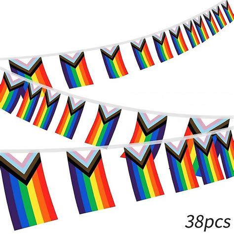 Rainbow Progress Pride Month Flaggen Banner Mit Schnur Kleiner