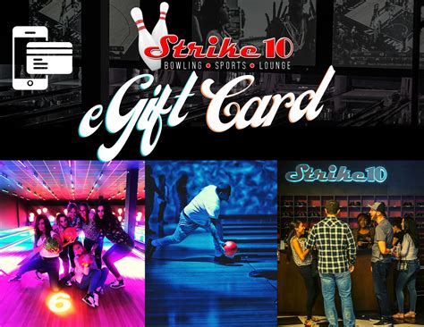 Choose your Gift Card Option for Strike 10 Bowling