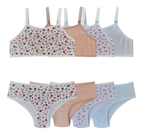 Kit Conjuntos Lingerie Infantil Algod O Sem Bojo Atacado