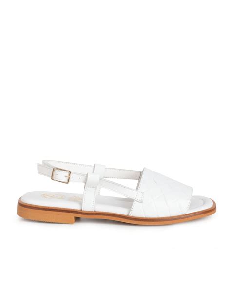 Sandalias Tiras Cruzadas Planas Beige Pera Limonera