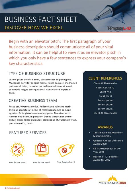 Beautiful Fact Sheet Templates Examples And Designs