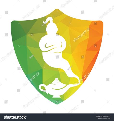 Genie Lamp Logo Designs Vector Genie Stock Vector Royalty Free