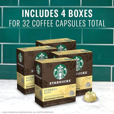 Starbucks By Nespresso Blonde Roast Veranda Blend Coffee Count Single Serve Capsules