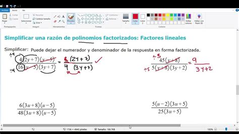 Simplificar Una Razón De Polinomios Factorizados Factores Lineales Youtube