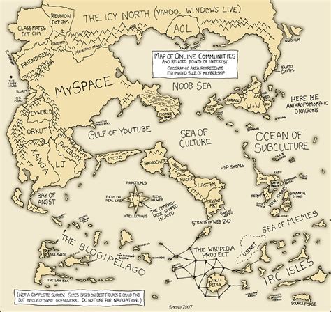 xkcd map of online communities (Facebook, Twitter, YouTube, etc ...