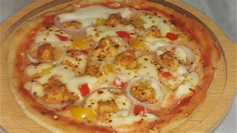 No Oven No Yeastno Cheese Chicken Pizza How To Make Chicken Pizza Without Oven Youtube