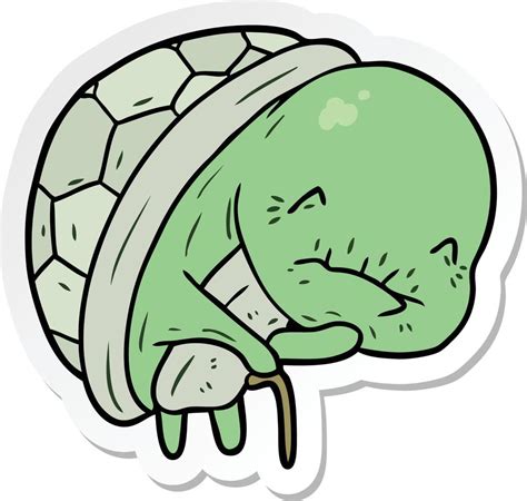 Tartaruga Velha Desenho - adesivo de uma tartaruga velha de desenho animado bonito 8525055 Vetor ...