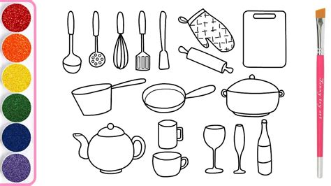 Kitchen Tools Coloring Pages Food Preparation Utensils Coloring Page