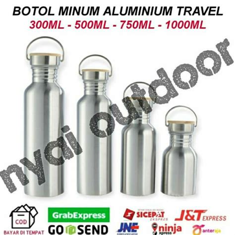 Jual Botol Minum 300ml 500ml 750ml 1000ml Alumunium Gantungan Botol