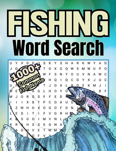 Fishing Word Search Puzzle Book Over Common Fish Name Word Find