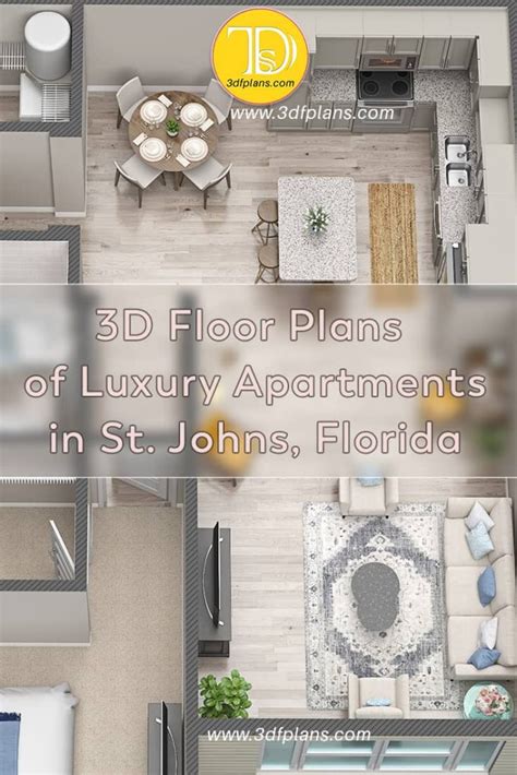 3D Floor Plans of Luxury Apartments in St. Johns, Florida - 3D Floor Plans