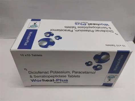 Diclofenac Potassium Paracetamol Serratiopeptidase Tablet 50 Mg Packaging Type Box At Rs 950