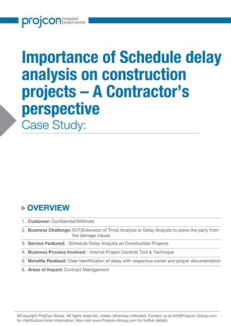 Pdf Importance Of Schedule Delay Analysis On Construction Pdf