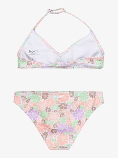 All About Sol Triangle Two Piece Bikini Set For Girls 6 16 Roxy