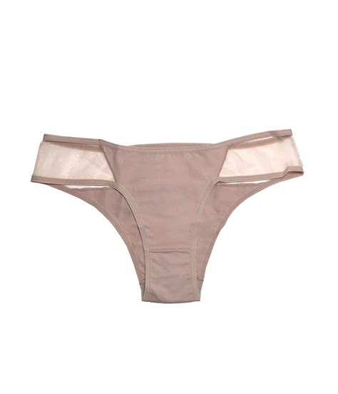Calcinha Must Tule Lucitex Algodão Nude lingerie br