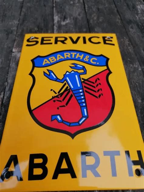 PLAQUE ÉMAILLÉE ABARTH Service Enamel Sign no Fiat Lancia Porsche Alfa