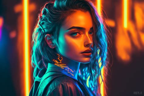 Artstation Neon Girl