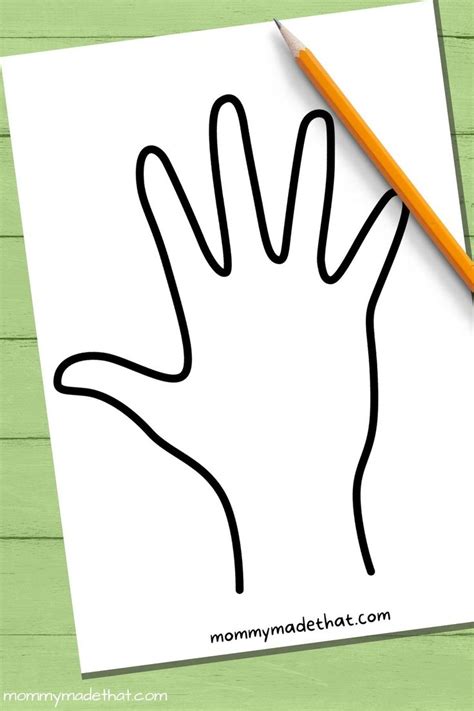 Lots Of Hand Outlines And Templates Free Printables Hand Outline