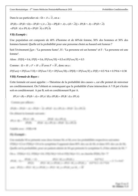 SOLUTION Cours3 Biostatistiques Probabilit S Conditionnelles 2021 2022