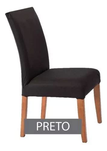 Kit 6 Capas Para Cadeira De Jantar Malha Elástico Preto MercadoLivre