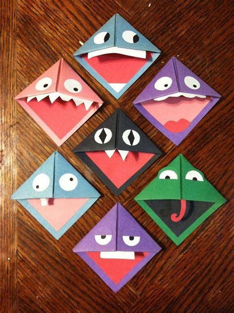 Monster Paper Corner Bookmark Lesezeichen Basteln Basteln Lesezeichen Selber Machen