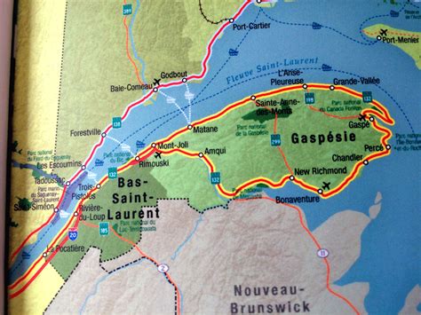 Gaspe Peninsula Road Map