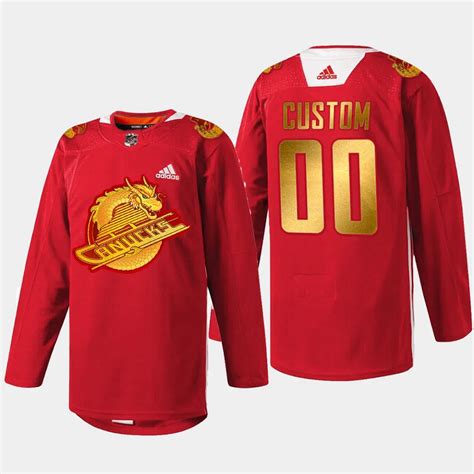 Vancouver Canucks 2024 Lunar New Year Custom Red Jersey - Best NHL ...