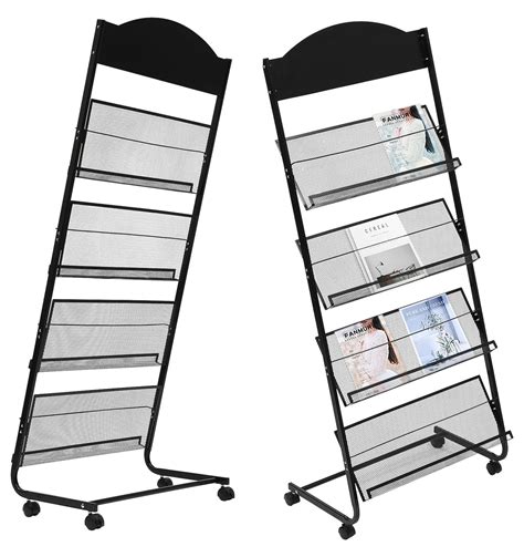 Myxio 4 Tier Standing Magazine Rack Floor Brochure Display Stand