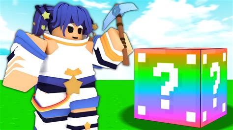 I Used Rainbow Lucky Blocks In Roblox Bedwars Youtube