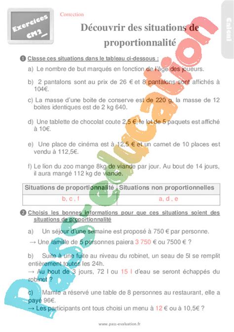 Evaluation Avec Le Corrig Pour Le Cm Sur Reconnaitre Les Situations