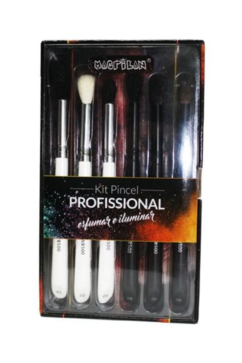 KIT PINCEL PROFISSIONAL ESFUMAR E ILUMINAR WB500 MACRILAN