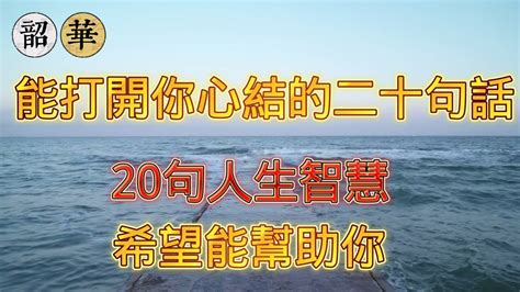 人生在世會遇到好多不順心的事情這二十句人生智慧希望能幫助你能打開你心結的20句話 人生感悟 智慧 情緒 YouTube