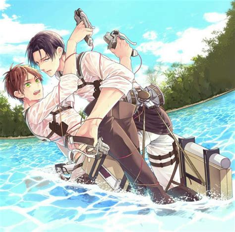 Pin By Kalya Wallon On Aot Eren X Levi Ereri Attack On Titan Attack