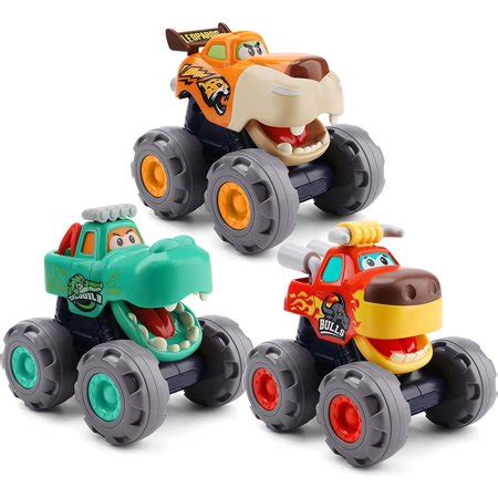 Monster Trucks for Kids Baby Monster Truck Set Monster Trucks Pull Back ...