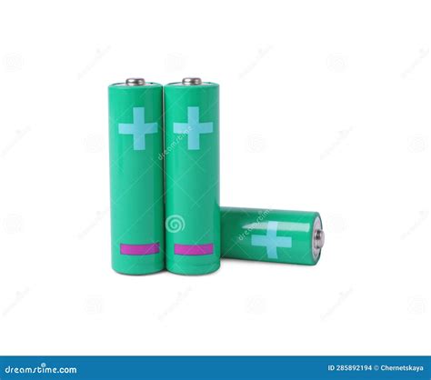 New AA Size Batteries Isolated On White Stock Photo Image Of Material