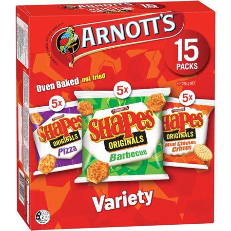 Arnotts Shapes Biscuit Variety 375g 15 Pack Big W