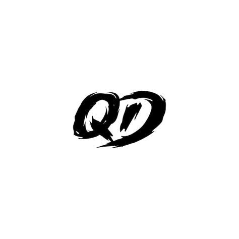 Qd Monogramme Logo Design Lettre Texte Nom Symbole Monochrome Logotype