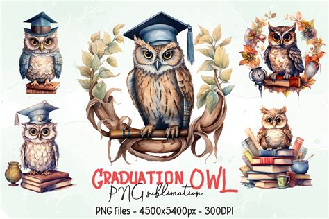 Graduation Owl PNG Watercolor Graphic By Artistry Alley Creative Fabrica