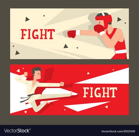 Martial arts fight club banner Royalty Free Vector Image