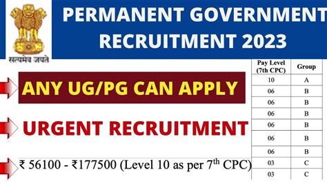 Bumper Opportunity To Any Ug Pg With Rs Pm Permanent Govt