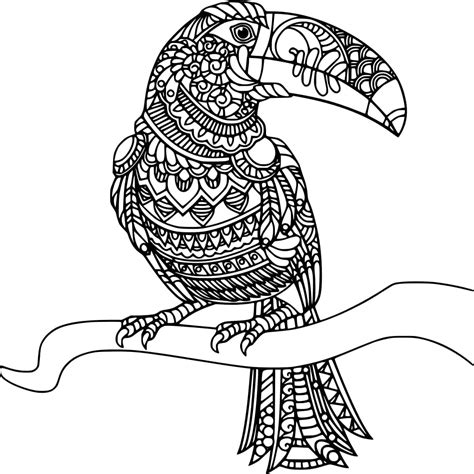 Desenhos De Um Zentangle Tucano Para Colorir E Imprimir Colorironline