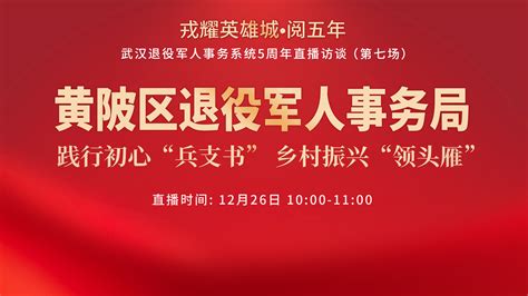 黄陂区退役军人事务局 践行初心“兵支书”乡村振心“领头雁”直播 时事直播 百度直播